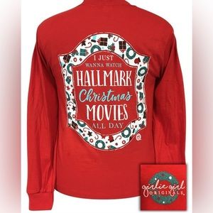 Girlie Girl Red Long sleeve Christmas T-Shirt